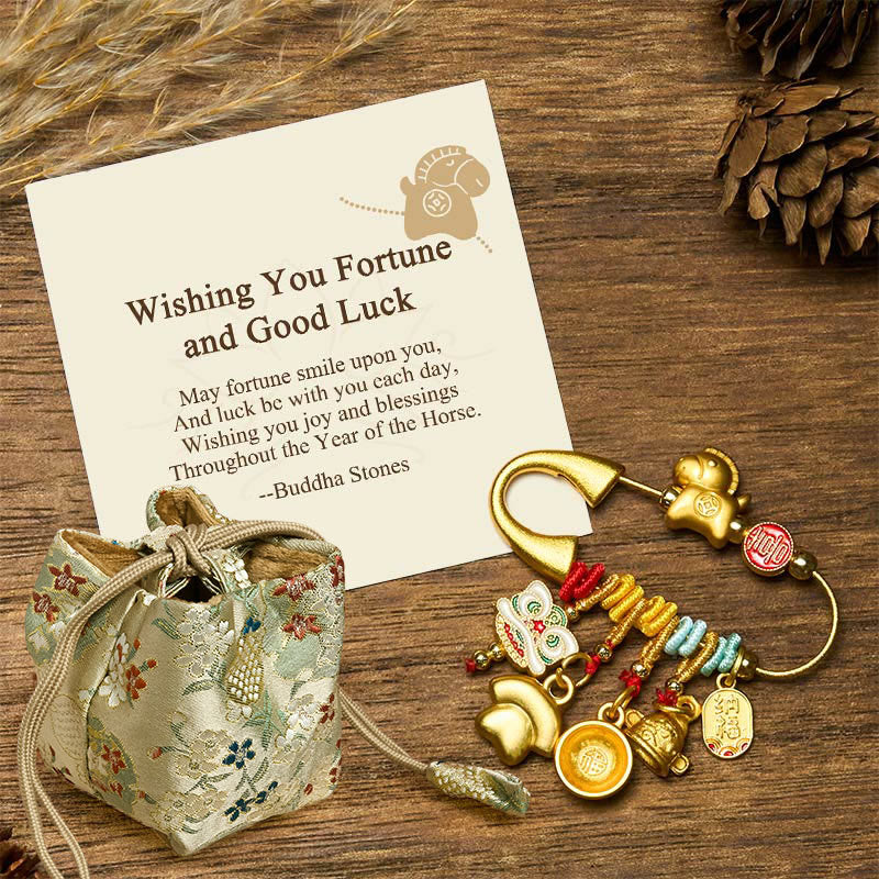 "Wishing You Fortune and Good Luck" Year of the Horse Brooch Includes Gift Message Card