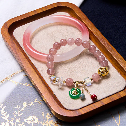 Attracting Love and Protection Pink Bracelet Bangle Bundle